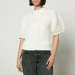 New NWT Anine Bing Puff-Sleeve Brittany Sweater Sz L Retails $440
